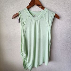 Free People movement Lime Neon Green Asymmetrical Oversized Short Sleeve…